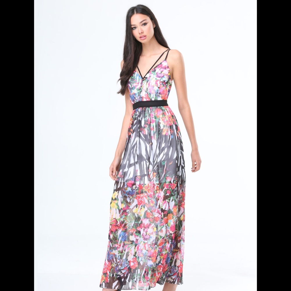 Bebe Petite Print Maxi